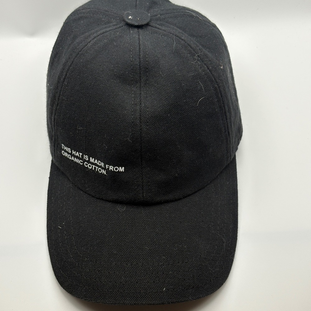 Pangaia Organic Cotton Baseball Cap Black Graphic Text Adjustable Hat